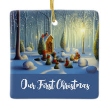 Cena de Floresta de Natal Whimsical Personalizada