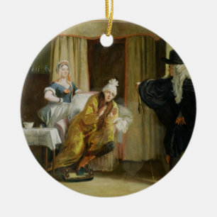 Ornamento De Cerâmica Cena de "Le Malade Imaginaire" por Moliere (1622