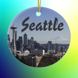 Ornamento De Cerâmica Cena de Seattle Washington