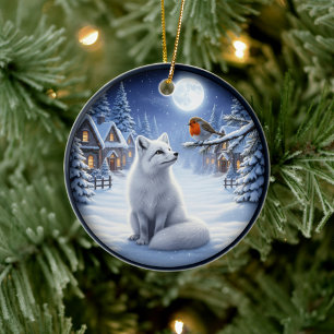 Ornamento De Cerâmica Cena Festiva de Natal Encantadora