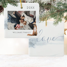 Ornamento De Cerâmica Cena Florestal de Inverno Raposa Foto