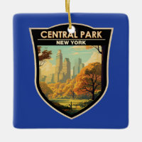 Central Park New York Viagem Art Vintage