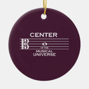 Ornamento De Cerâmica Centro do Universo Musical Alto Clef Plum