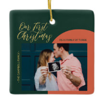 Cer de Fotos do Primeiro Natal Verde, Vermelho e D