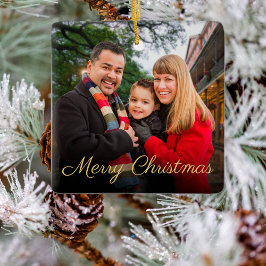 Ornamento De Cerâmica Cera de Natal de Script Elegante Personalizado com