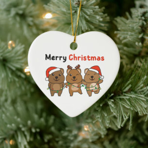 Ornamento De Cerâmica Ceram de Natal de Quokka Quokka Merry
