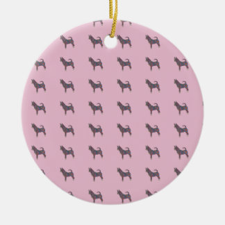 Ornamento De Cerâmica Ceramic Circle Ornament with chihuahua pattern