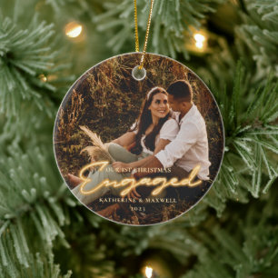 Ornamento De Cerâmica Cerâmica de 1rua de Natal com Letra Neon Envolvid