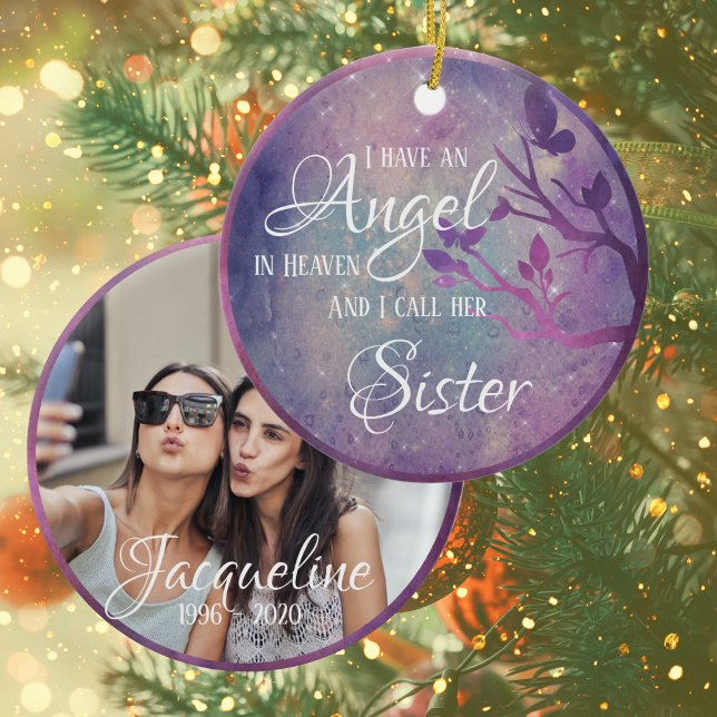 Ornamento De Cerâmica Cerâmica Memorial Personalizada para Galáxias Púrp (Criador carregado)