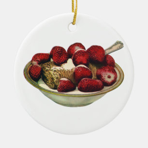 Ornamento De Cerâmica Cereal de Mirtilo Saudável Café da Manhã Vintage M