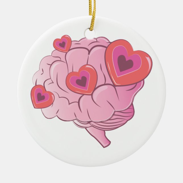 Ornamento De Cerâmica Cérebro do amor (Frente)