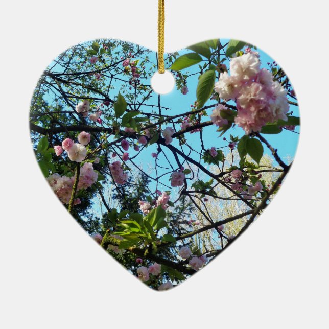 Ornamento De Cerâmica Cereja Flor, Flor, Natureza, Flor Rosa (Verso)