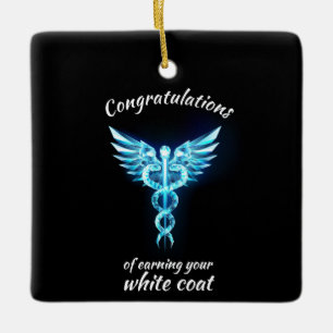 Ornamento De Cerâmica Cerimônia do Jaleco Branco Cristal Médico