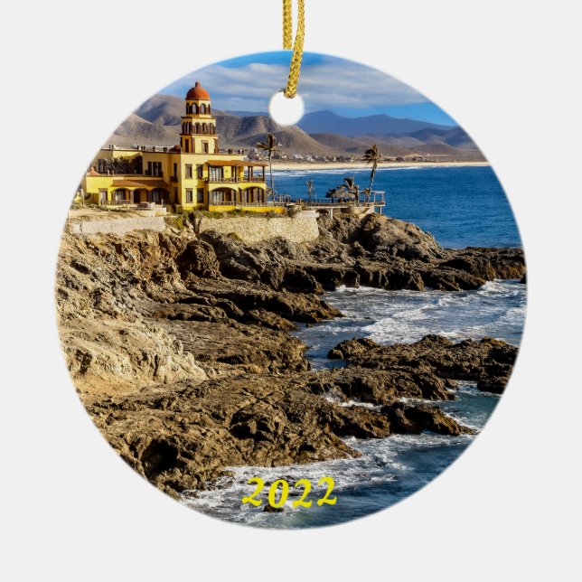 Ornamento De Cerâmica Cerritos Beach, Hacienda, (Frente)