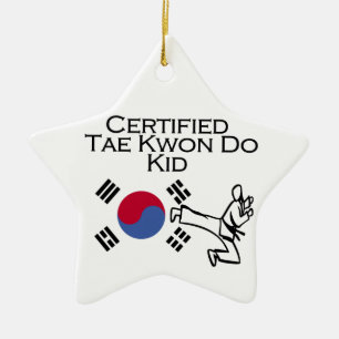 Ornamento De Cerâmica Certified Tae Kwon Do Kid
