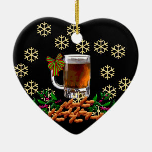 Ornamento De Cerâmica Cerveja e amendoins