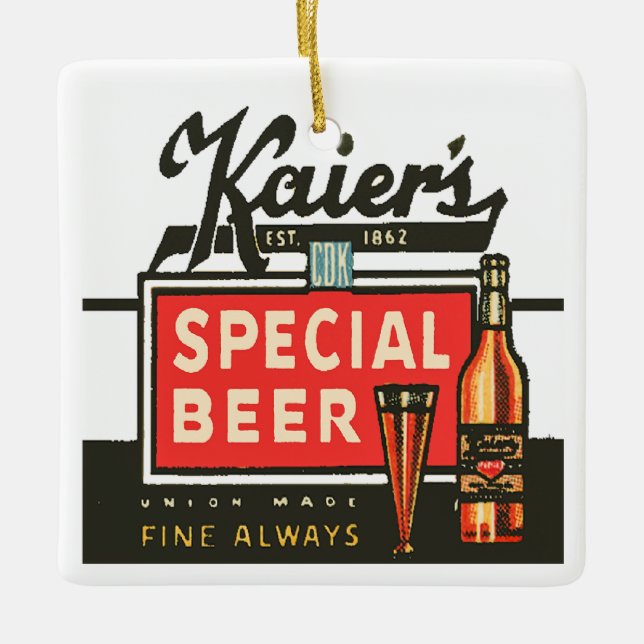 Ornamento De Cerâmica Cerveja especial de Kaier (Frente)