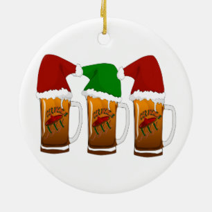 Ornamento De Cerâmica Cerveza de Natal Tres Amigos