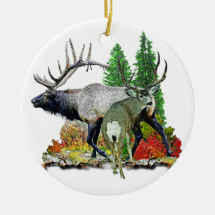 Ornamento De Cerâmica Cervos do fanfarrão dos alces de Bull