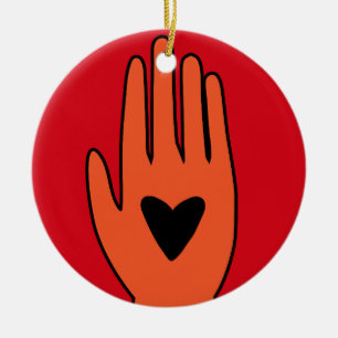 Ornamento De Cerâmica Cessar-fogo agora mão design gráfica palestiniana