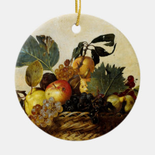 Ornamento De Cerâmica Cesta com fruta, Caravaggio