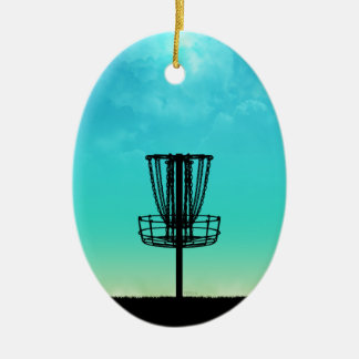 Ornamento De Cerâmica Cesta de Golfe de Disco