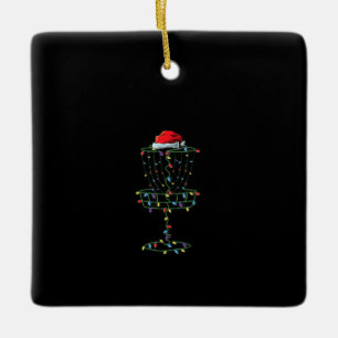 Ornamento De Cerâmica Cesta de Golfe do Disco Papais noeis Golf Frisbee