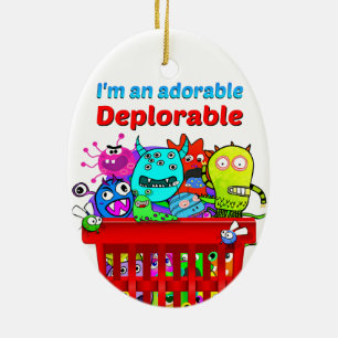 Ornamento De Cerâmica Cesta do Deplorables adorável do trunfo de
