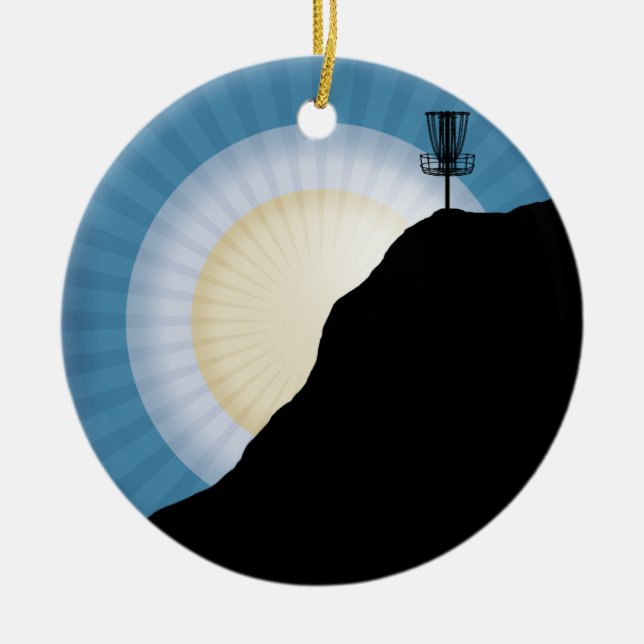 Ornamento De Cerâmica Cesta Numa Montanha (Frente)