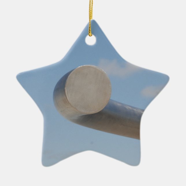 Ornamento De Cerâmica Céu Azul Metálico (Frente)