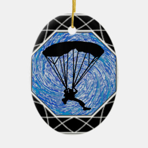ORNAMENTO DE CERÂMICA CÉU AZUL SKYDIVING