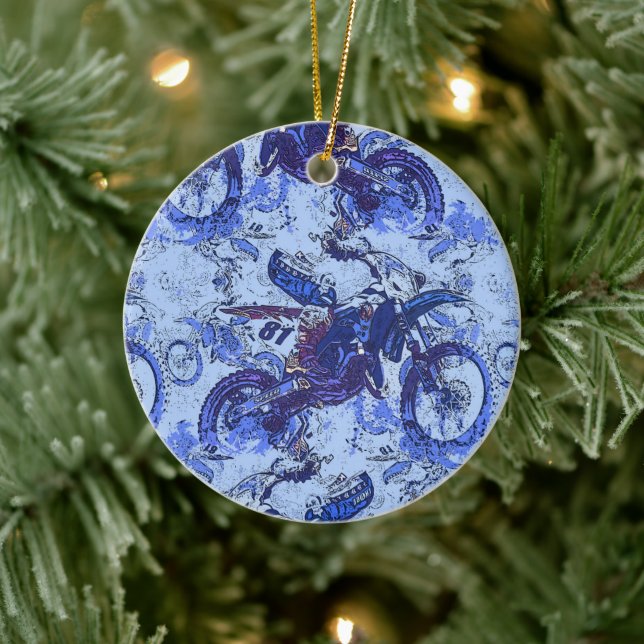 Ornamento De Cerâmica Céu De Bicicleta De Dirt - Motocross Racers (Árvore)