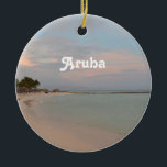 Ornamento De Cerâmica Céus cor-de-rosa em Aruba<br><div class="desc">Céus cor-de-rosa lindos no alvorecer em Aruba.</div>