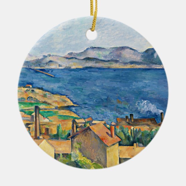 Ornamento De Cerâmica Cezanne - A Baía de Marselha de L'Estaque (Frente)