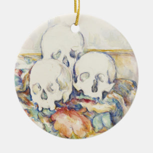 Ornamento De Cerâmica Cezanne Os Três Crânios Cartaz de Arte Vintage Imp