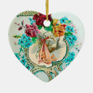 Ornamento De Cerâmica CHÁ DE FRALDAS STORAGE 2 MONOGRAM Red Ruby