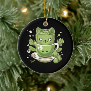 Ornamento De Cerâmica chá verde matcha