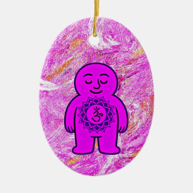 Ornamento De Cerâmica Chakra Buddies: Coroa Chakra (Frente)