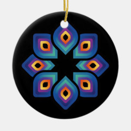 Ornamento De Cerâmica Chama de Pavão (Radial)