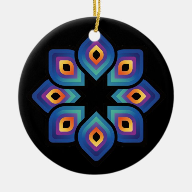 Ornamento De Cerâmica Chama de Pavão (Radial) (Frente)