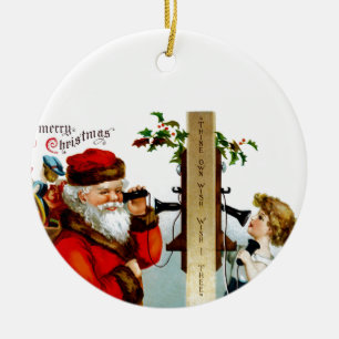 Ornamento De Cerâmica Chamada ao papai noel