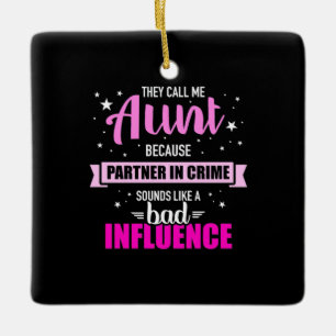 Ornamento De Cerâmica Chamam-Me Tia