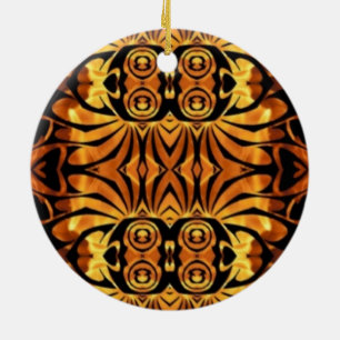 Ornamento De Cerâmica chamas cor de laranja Padrão tribal do totem nativ