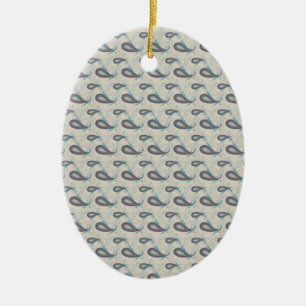 Ornamento De Cerâmica Champagne Paisley Pattern