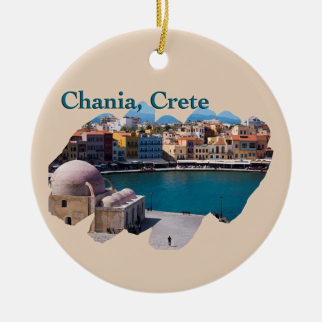 Ornamento De Cerâmica Chania, Crete: Venetian Harbor (Frente)