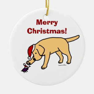 Ornamento De Cerâmica Chapéu amarelo personalizado do papai noel do