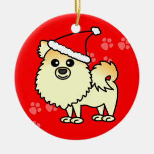 Ornamento De Cerâmica Chapéu bonito do papai noel dos desenhos animados