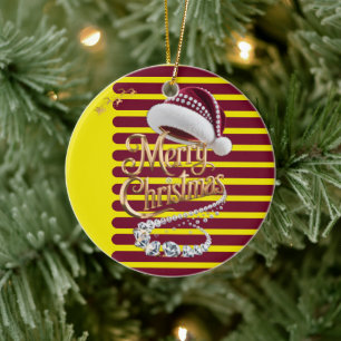 Ornamento De Cerâmica Chapéu de Natal fofo