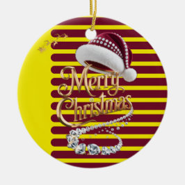 Ornamento De Cerâmica Chapéu de Natal fofo
