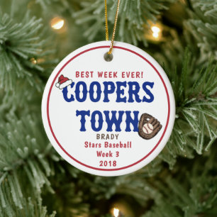 Ornamento De Cerâmica Chapéu de Papai Noel Cooperstown Melhor Semana de